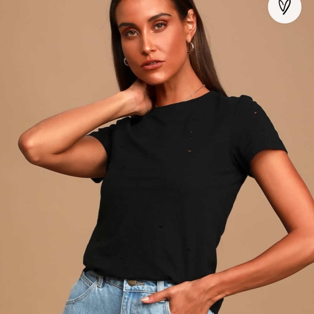 Raw Talent Washed Black Distressed Tee